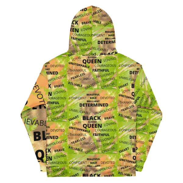 BBB Beautiful BLACK Blessed Queen Unisex Hoodie Lime green