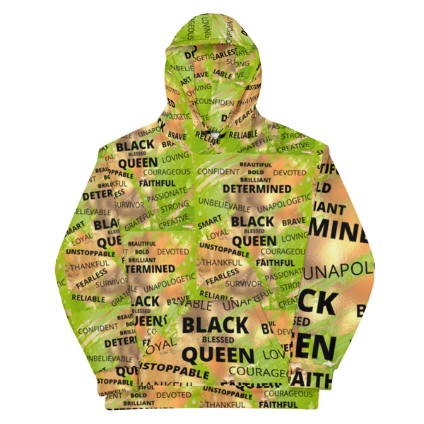 BBB Beautiful BLACK Blessed Queen Unisex Hoodie Lime green