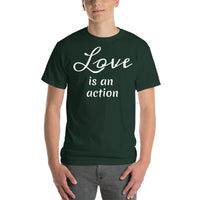 Love is an action (white print) Short Sleeve T-Shirt