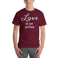Love is an action (white print) Short Sleeve T-Shirt