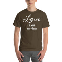 Love is an action (white print) Short Sleeve T-Shirt