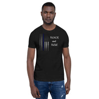 Black and Blue-Short-Sleeve Unisex T-Shirt