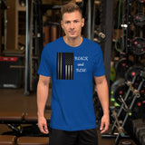 Black and Blue-Short-Sleeve Unisex T-Shirt