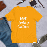 Not Today Satan (white print) Short-Sleeve Unisex T-Shirt